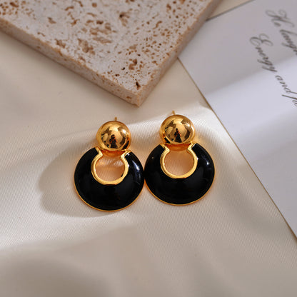 1 Pair Simple Style Classic Style Color Block Plating Copper Gold Plated Ear Studs