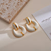 1 Pair Elegant Simple Style Square Enamel Plating Copper Drop Earrings