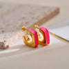 1 Pair Elegant Simple Style Geometric Enamel Plating Stainless Steel Ear Studs