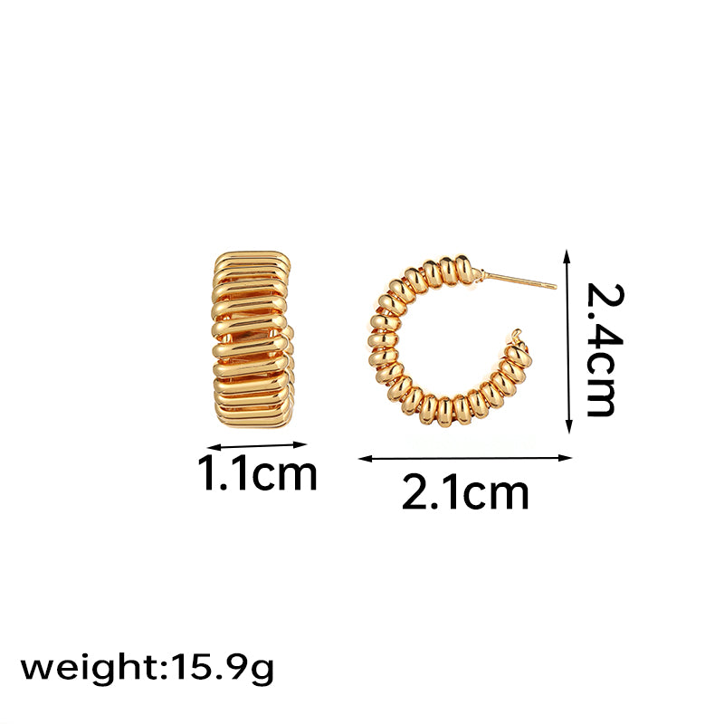 1 Pair Ig Style Modern Style Simple Style Geometric Plating Copper 18k Gold Plated Ear Studs