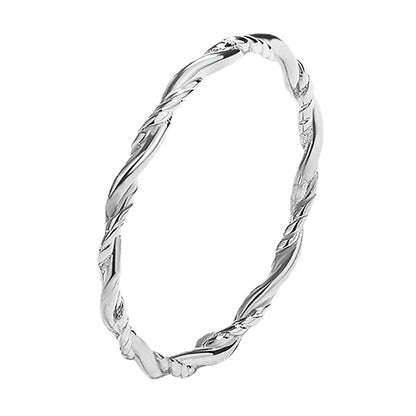 Simple Style Circle Solid Color Sterling Silver Plating White Gold Plated Rings