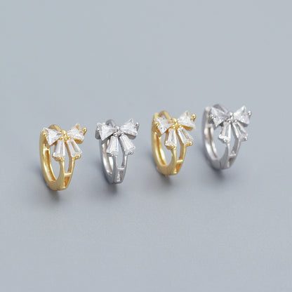 1 Pair Ig Style Bow Knot Plating Sterling Silver Ear Clip