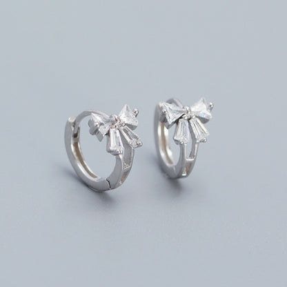 1 Pair Ig Style Bow Knot Plating Sterling Silver Ear Clip