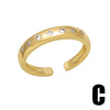 Ig Style Simple Style Round Heart Shape Copper Plating Inlay Zircon 18k Gold Plated Open Rings