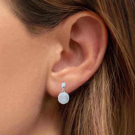 1 Pair Elegant Simple Style Geometric Solid Color Plating Sterling Silver Drop Earrings