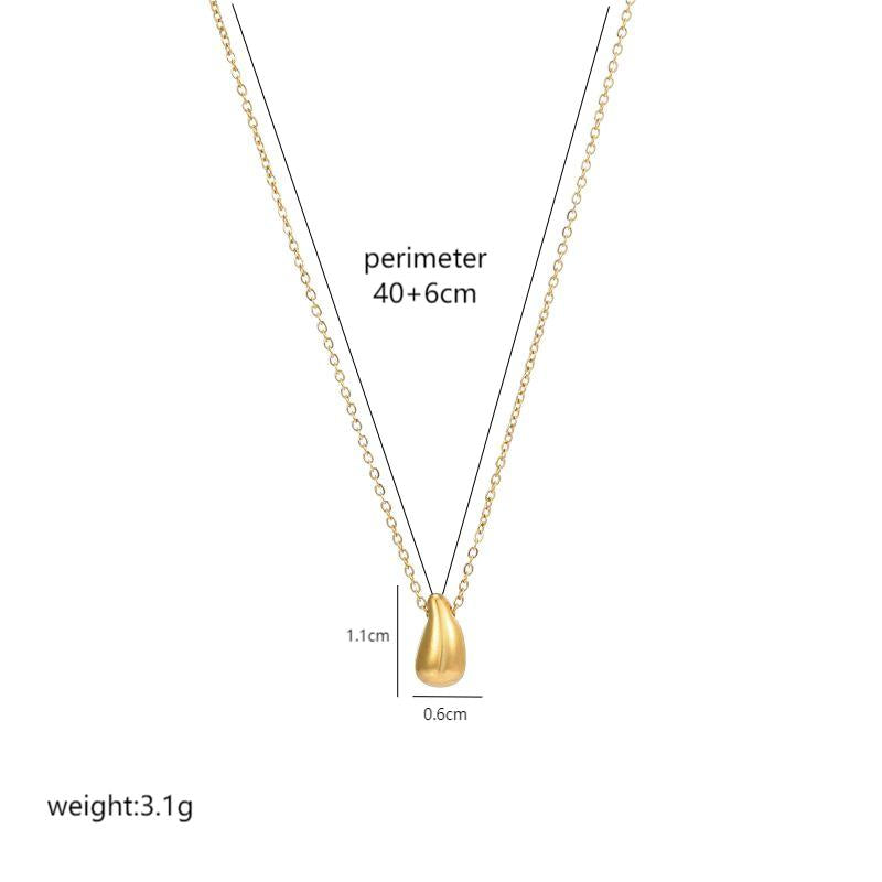 Vintage Style Water Droplets Stainless Steel Plating 18k Gold Plated Pendant Necklace