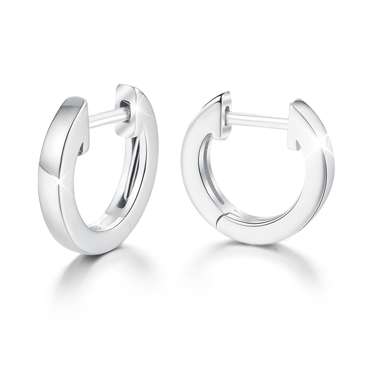 1 Pair Elegant Simple Style Geometric Circle Plating Sterling Silver Hoop Earrings