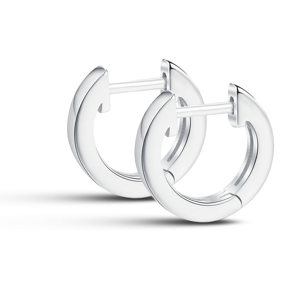 1 Pair Elegant Simple Style Geometric Circle Plating Sterling Silver Hoop Earrings