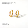 1 Pair Ig Style Simple Style Oval Plating Inlay Stainless Steel Zircon 18k Gold Plated Earrings