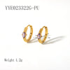 1 Pair Ig Style Simple Style Oval Plating Inlay Stainless Steel Zircon 18k Gold Plated Earrings