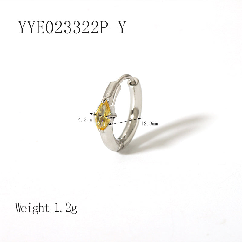 1 Pair Ig Style Simple Style Oval Plating Inlay Stainless Steel Zircon 18k Gold Plated Earrings