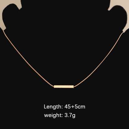 Simple Style Solid Color Titanium Steel Polishing Plating 18k Gold Plated Rose Gold Plated Necklace