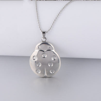 Simple Style Heart Shape Flower Rectangle Titanium Steel Polishing Plating Pendant Necklace