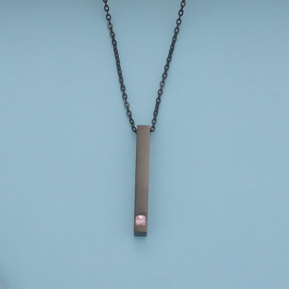 Simple Style Rectangle Stainless Steel Plating Inlay Zircon 18k Gold Plated Rose Gold Plated Pendant Necklace