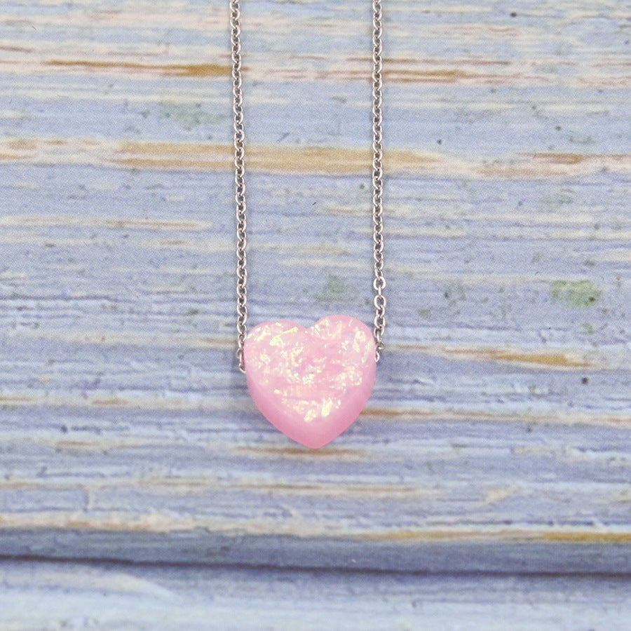 Simple Style Heart Shape Resin Women's Necklace