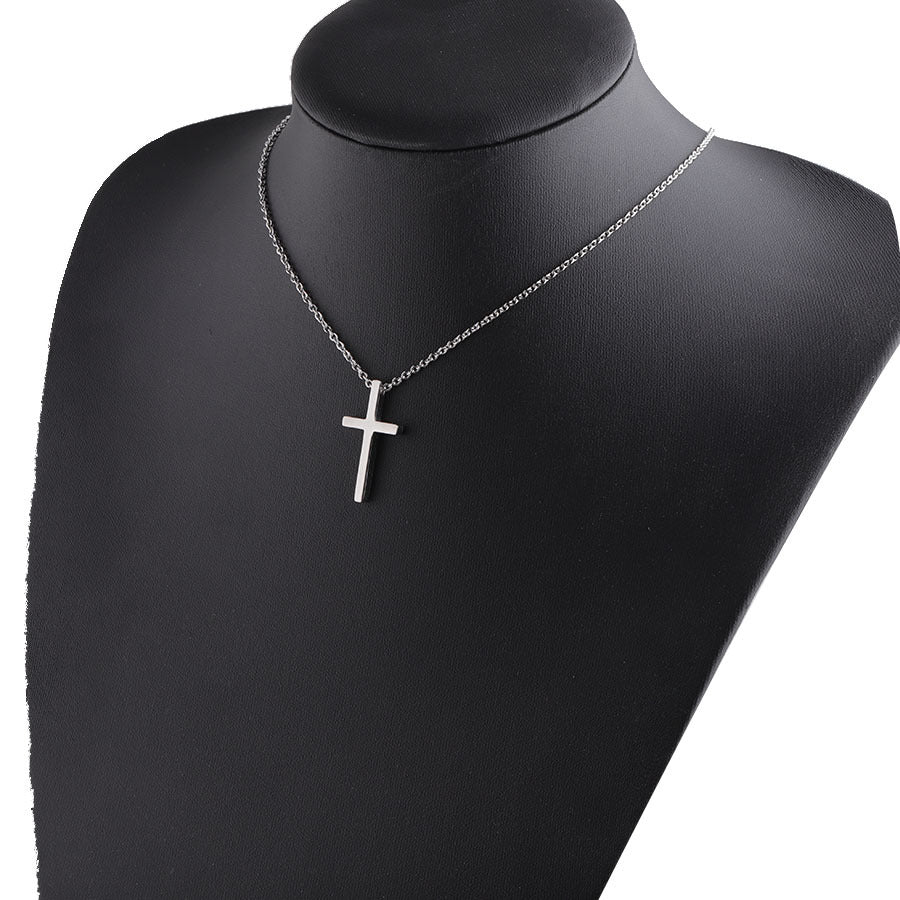 Simple Style Cross Stainless Steel Titanium Steel Plating 18k Gold Plated Rose Gold Plated Pendant Necklace