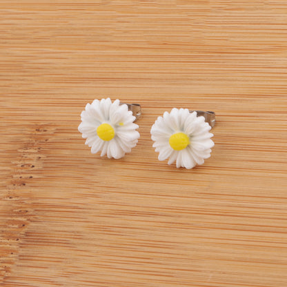 Wholesale Jewelry Sweet Simple Style Flower Stainless Steel Resin Plating Ear Studs