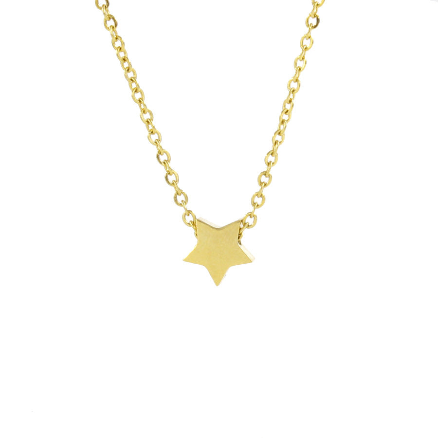 Simple Style Star Titanium Steel Plating 18k Gold Plated Rose Gold Plated Necklace