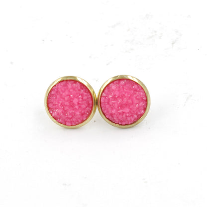 1 Pair Ig Style Simple Style Round Plating Stainless Steel Gold Plated Ear Studs