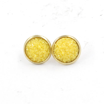 1 Pair Ig Style Simple Style Round Plating Stainless Steel Gold Plated Ear Studs