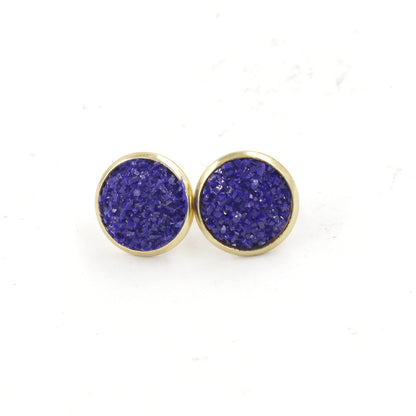 1 Pair Ig Style Simple Style Round Plating Stainless Steel Gold Plated Ear Studs