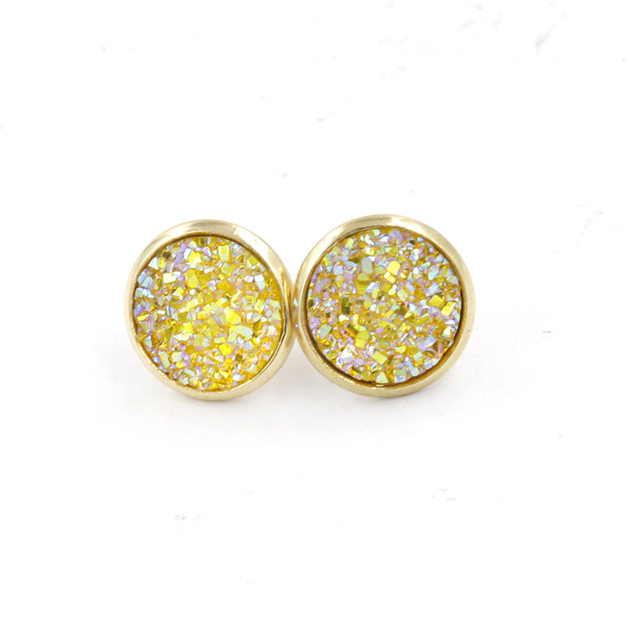 1 Pair Ig Style Simple Style Round Plating Stainless Steel Gold Plated Ear Studs