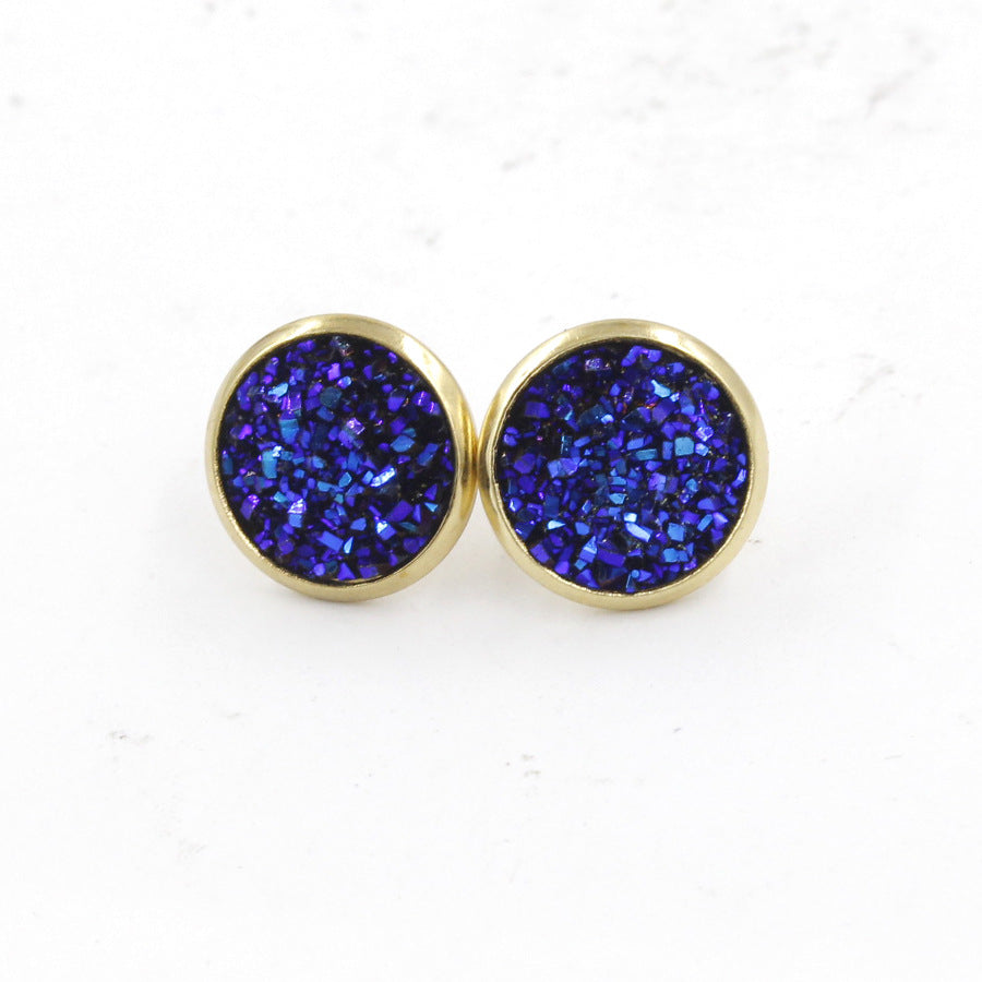 1 Pair Ig Style Simple Style Round Plating Stainless Steel Gold Plated Ear Studs