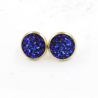 1 Pair Ig Style Simple Style Round Plating Stainless Steel Gold Plated Ear Studs