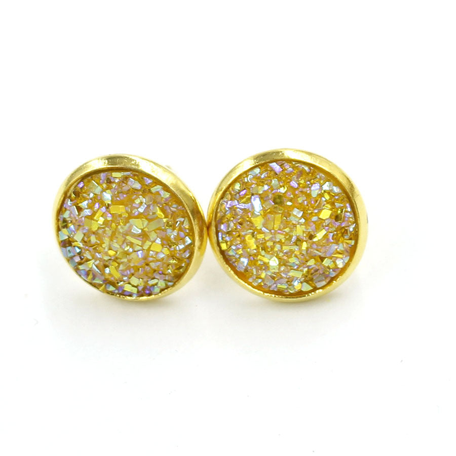 1 Pair Ig Style Simple Style Round Plating Stainless Steel Gold Plated Ear Studs