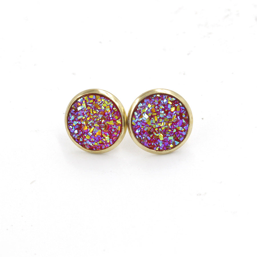 1 Pair Ig Style Simple Style Round Plating Stainless Steel Gold Plated Ear Studs