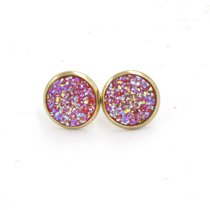 1 Pair Ig Style Simple Style Round Plating Stainless Steel Gold Plated Ear Studs