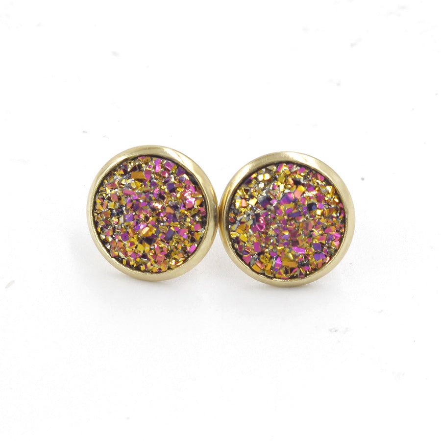 1 Pair Ig Style Simple Style Round Plating Stainless Steel Gold Plated Ear Studs