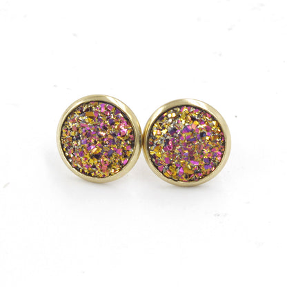 1 Pair Ig Style Simple Style Round Plating Stainless Steel Gold Plated Ear Studs