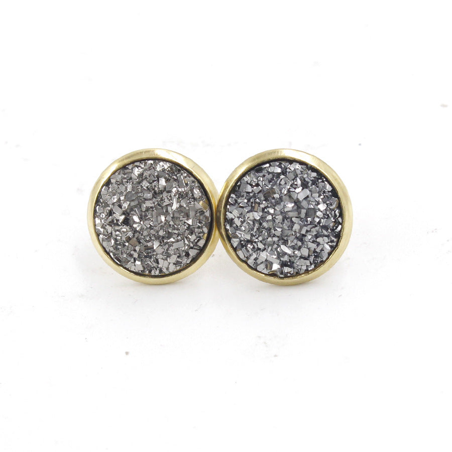 1 Pair Ig Style Simple Style Round Plating Stainless Steel Gold Plated Ear Studs