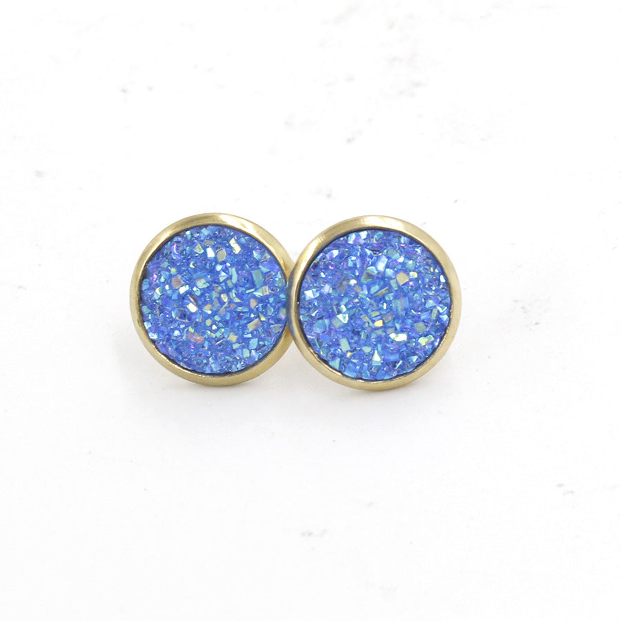 1 Pair Ig Style Simple Style Round Plating Stainless Steel Gold Plated Ear Studs