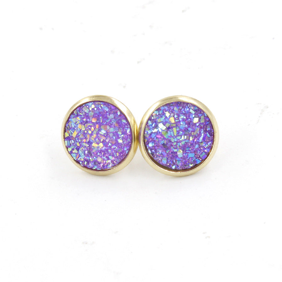 1 Pair Ig Style Simple Style Round Plating Stainless Steel Gold Plated Ear Studs