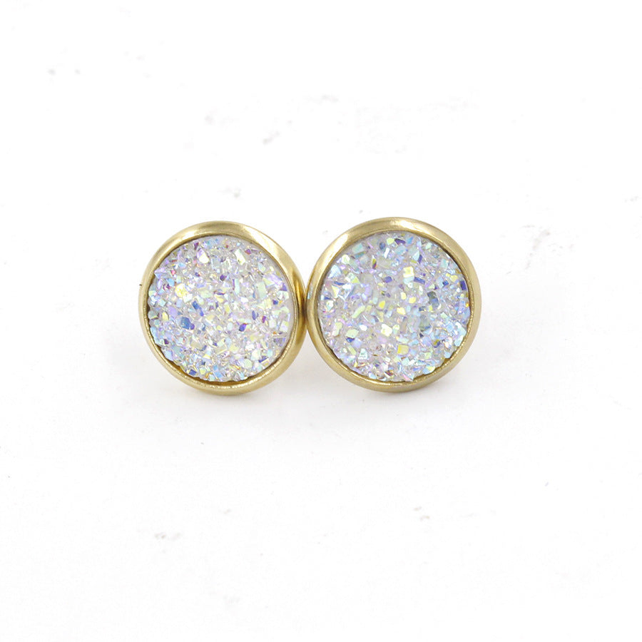 1 Pair Ig Style Simple Style Round Plating Stainless Steel Gold Plated Ear Studs