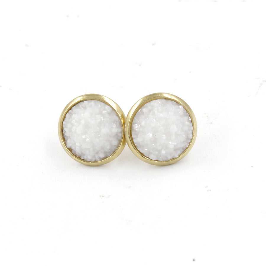 1 Pair Ig Style Simple Style Round Plating Stainless Steel Gold Plated Ear Studs