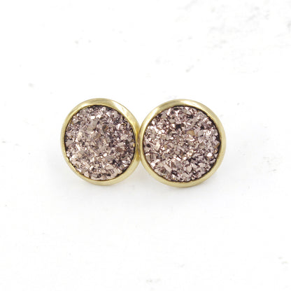 1 Pair Ig Style Simple Style Round Plating Stainless Steel Gold Plated Ear Studs