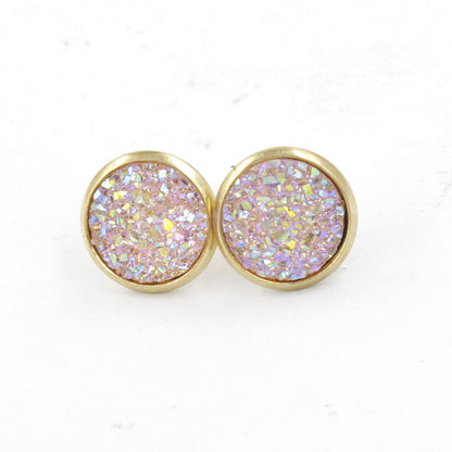 1 Pair Ig Style Simple Style Round Plating Stainless Steel Gold Plated Ear Studs