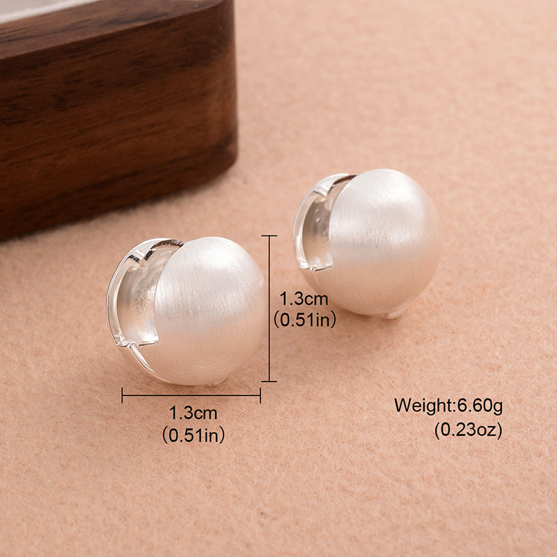 1 Pair Simple Style Solid Color Plating Copper Silver Plated Earrings