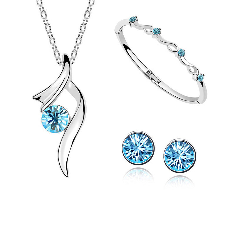 Vintage Style Color Block Alloy Plating Inlay Zircon Women's Jewelry Set