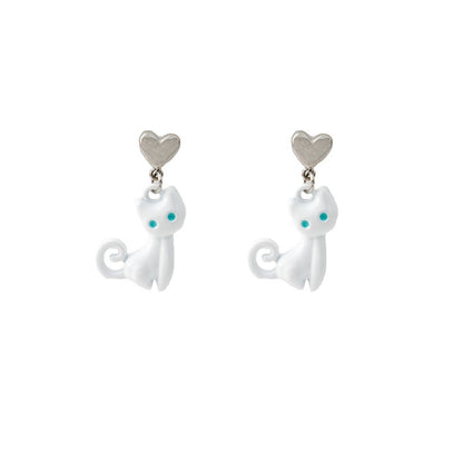 1 Pair Cute Cat Enamel Plating Alloy Drop Earrings