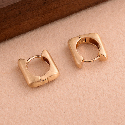 1 Pair Simple Style Square Plating Copper Silver Plated Earrings
