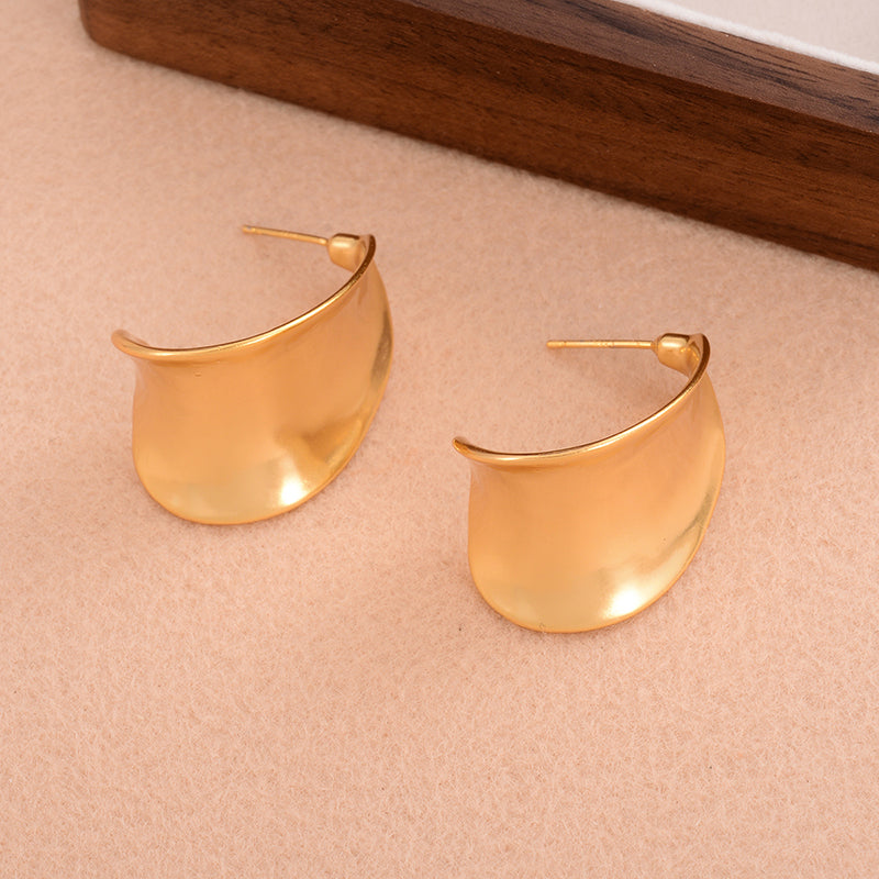 1 Pair Simple Style C Shape Irregular Plating Copper Alloy 18k Gold Plated Ear Studs