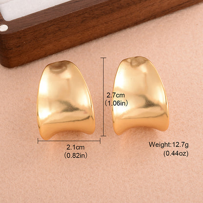 1 Pair Simple Style C Shape Irregular Plating Copper Alloy 18k Gold Plated Ear Studs