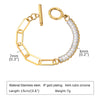 Casual Simple Style Solid Color Stainless Steel Toggle Inlay Zircon Bracelets