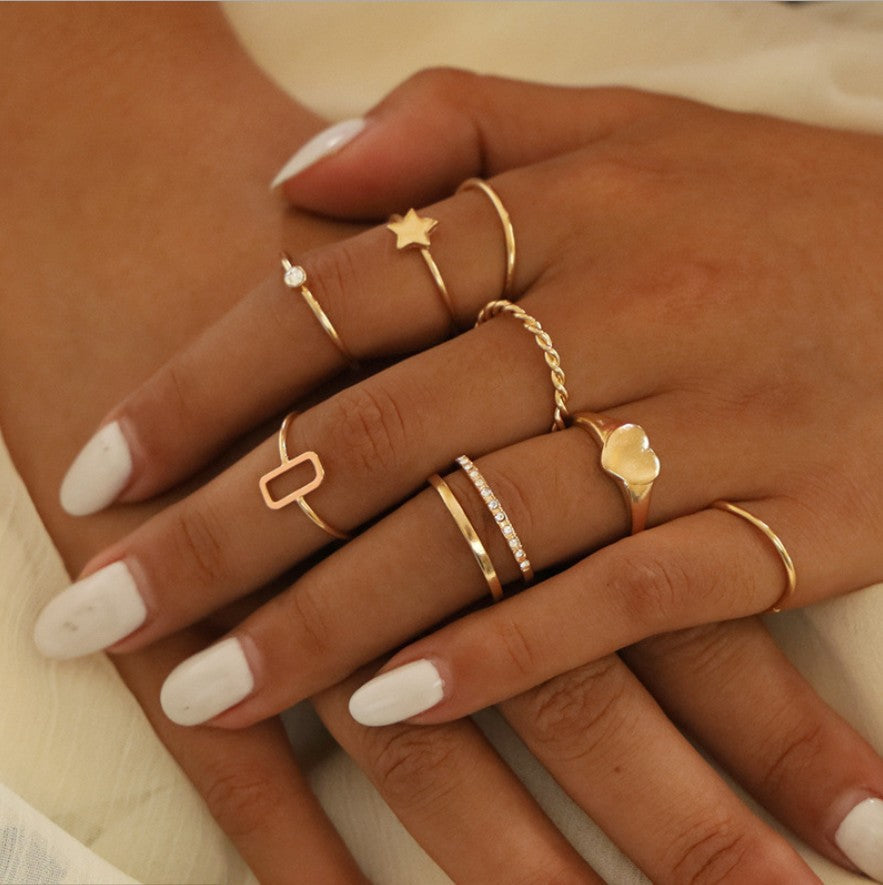 Simple Style Commute Solid Color Alloy Wholesale Rings