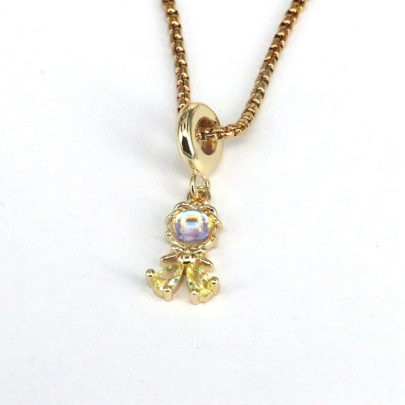 Cute Sweet Mermaid Copper Zircon Pendant Necklace In Bulk