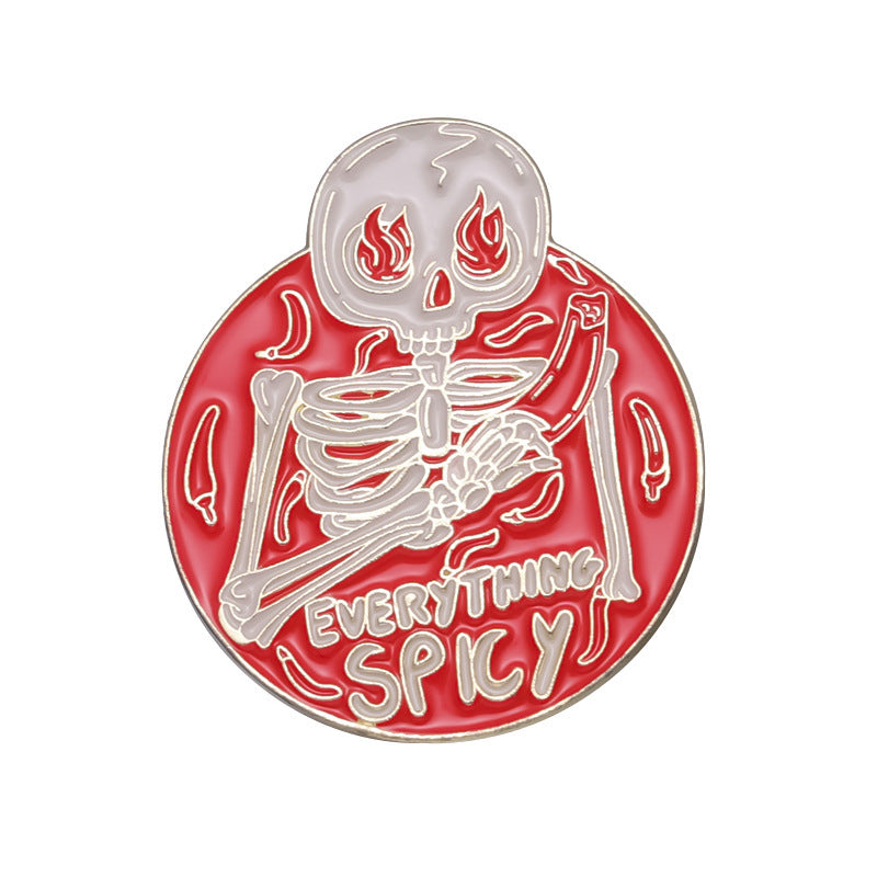 Gothic Funny Skull Alloy Stoving Varnish Unisex Brooches